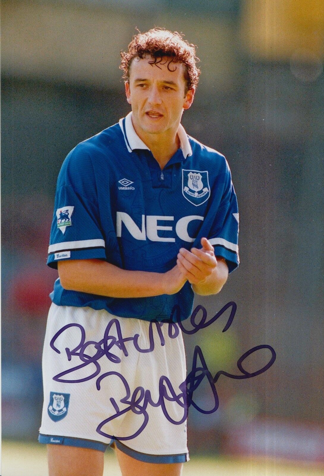 Barry Horne Hand Signed 12x8 Photo Poster painting Everton Football 3.