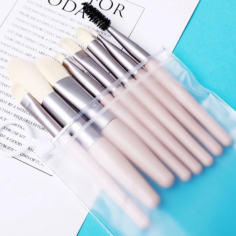 Minimalist Bionic Fiber Hair Plastic Handle Aluminum Tube Makeup Brushes 1 Set