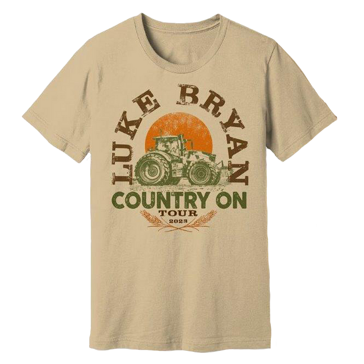 Luke Bryan Country On Tour Tan Tractor T-Shirt