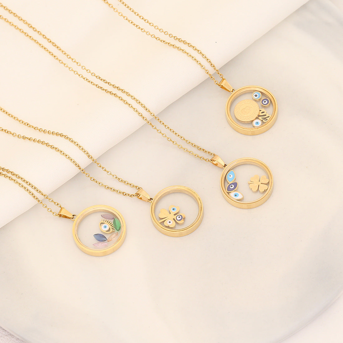 Expressive Eye Stainless Steel Electroplating Necklaces