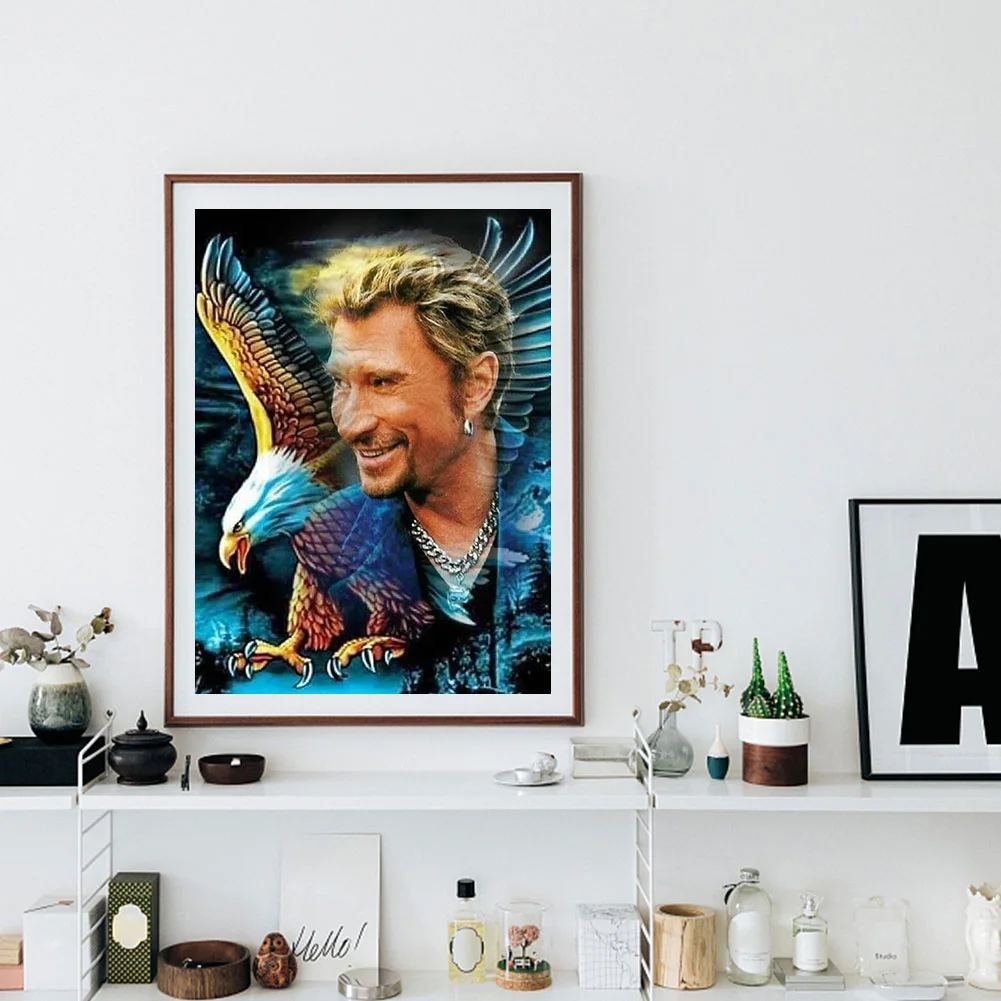 Diamond Painting - Full Round Drill - Johnny Halliday(30*40cm)