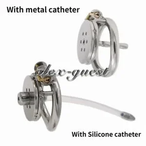 pornhint Pornhint New Male Metal Flat Chastity Lock Cage Urethra Sounds Rings Binding Belt Device