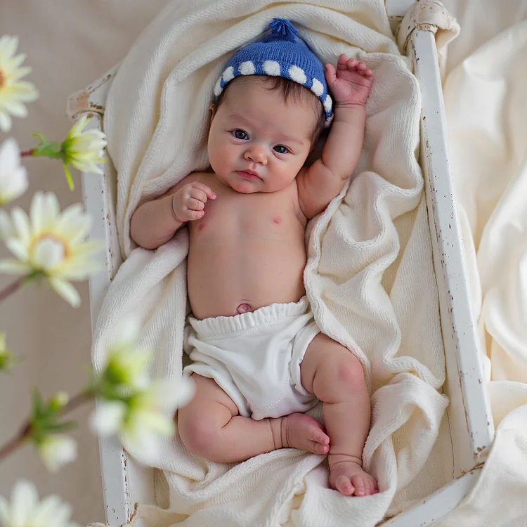12''/16’’ Doll Show Baby Boy or Girl Vilina and Nanen, Infant Full Realistic Solid Silicone Reborn Baby Doll with Sweet Chubby Face