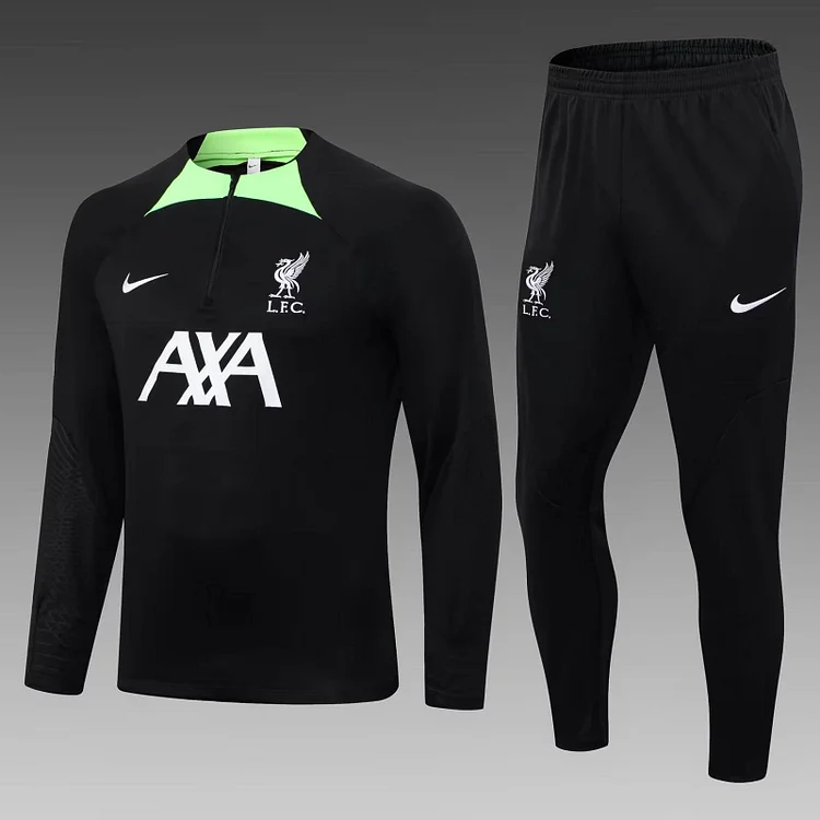 2023/2024 Liverpool Half-Pull Training Suit Black Jersey 1:1 Thai Quality Set fballshop