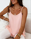 Pink Pearls Decor Layered Cami Top