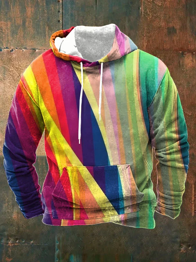 Men's Casual Colorful Art Hooded Sweatshirt