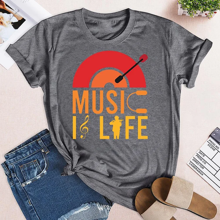 MUSIC IS LIFE T-Shirt-03457-Annaletters