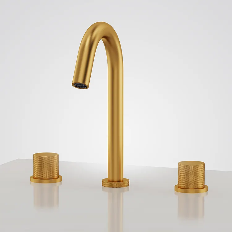 EVERSTEIN High Arc Widespread Bathroom Sink Faucet Brushed Gold