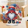 Diamond Painting Acrylic Single Sided July Independence Day Gnome Ornaments Tabletop Home Office Decor