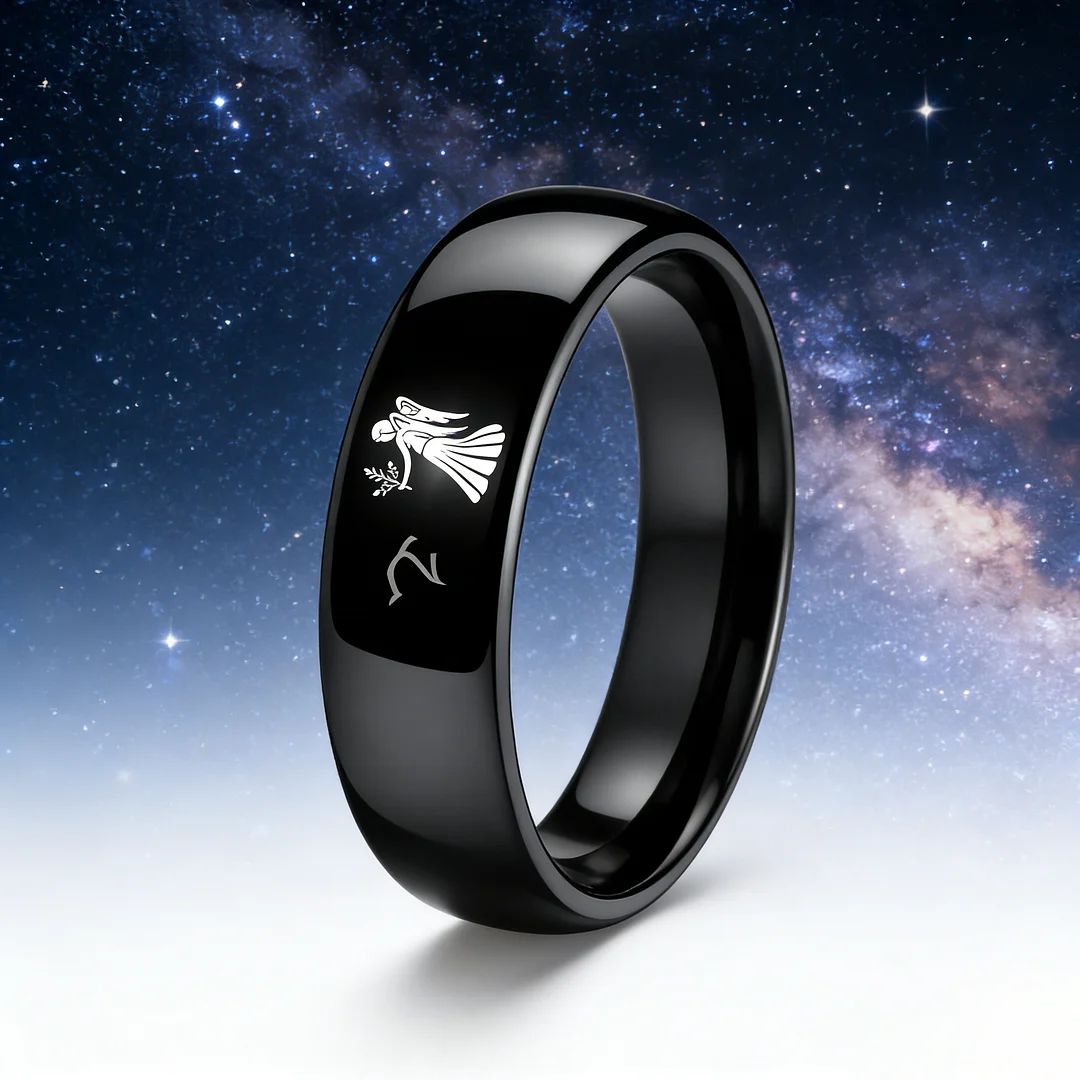 Virgo Dome Tungsten Carbide Rings Black Tungsten Wedding Bands for Men and Women 4MM 6MM 8MM