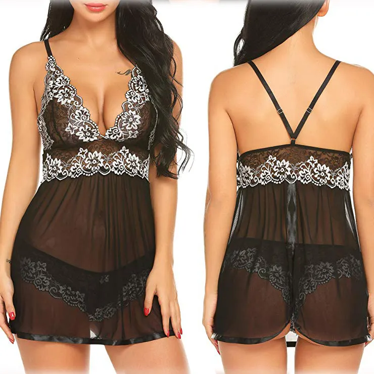 Churchf New Sex Lingerie Sexy Sling Screen Print Pajamas Sex Suit