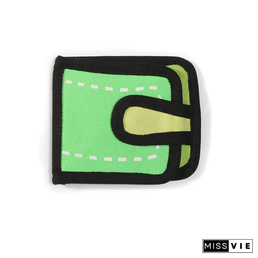 3D Cartoon Colorblock Canvas Purse