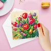 6pcs Diamond Painting Greeting Cards DIY Diamond Art Cards Crafts (Flower)