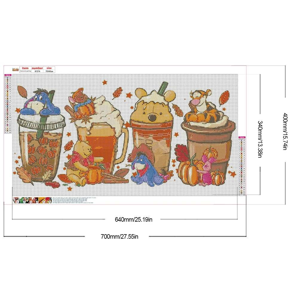 Diamond Painting - Full Round Drill - Winnie the Pooh Drinks(Canvas|70*40cm)