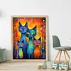 Abstract Cat Painting-11CT Stamped Cross Stitch 40*50cm/15.75*19.69in