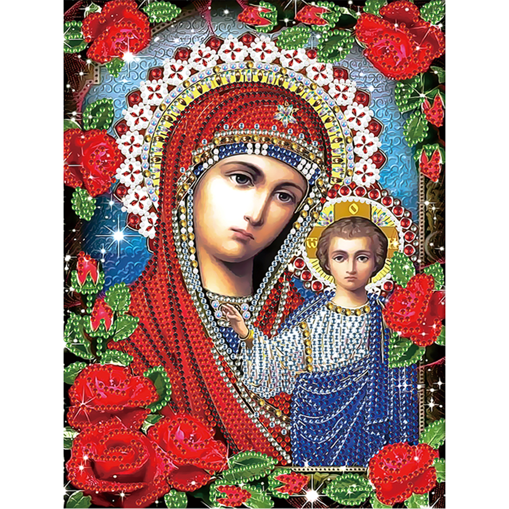 Religious Virgin 25*30cm(canvas) special shaped drill diamond painting