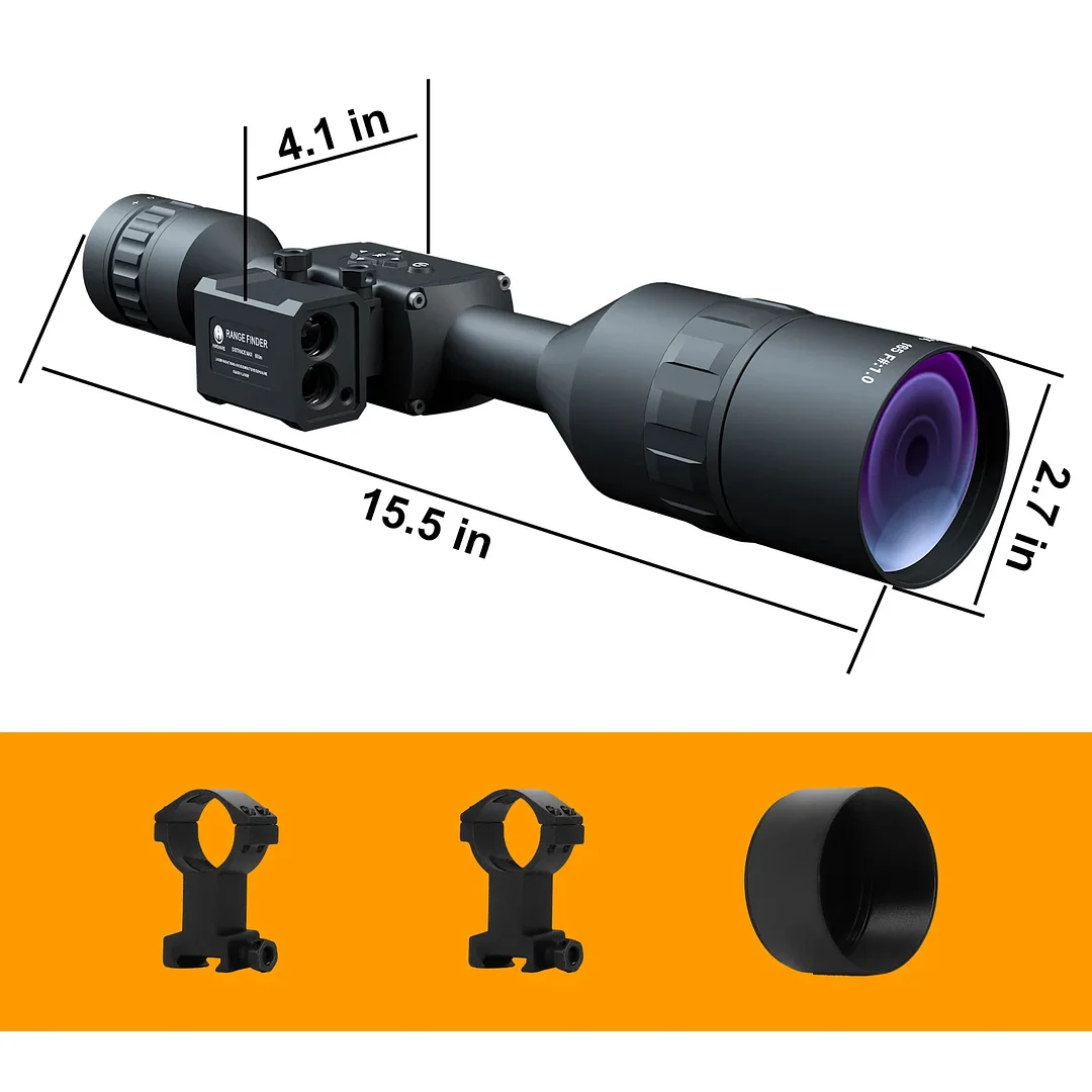 Rifles Scope 6-12X68mm HD 2K Digital Night Vision Scope with 600M Laser Rangefinders for Hunting Monocular