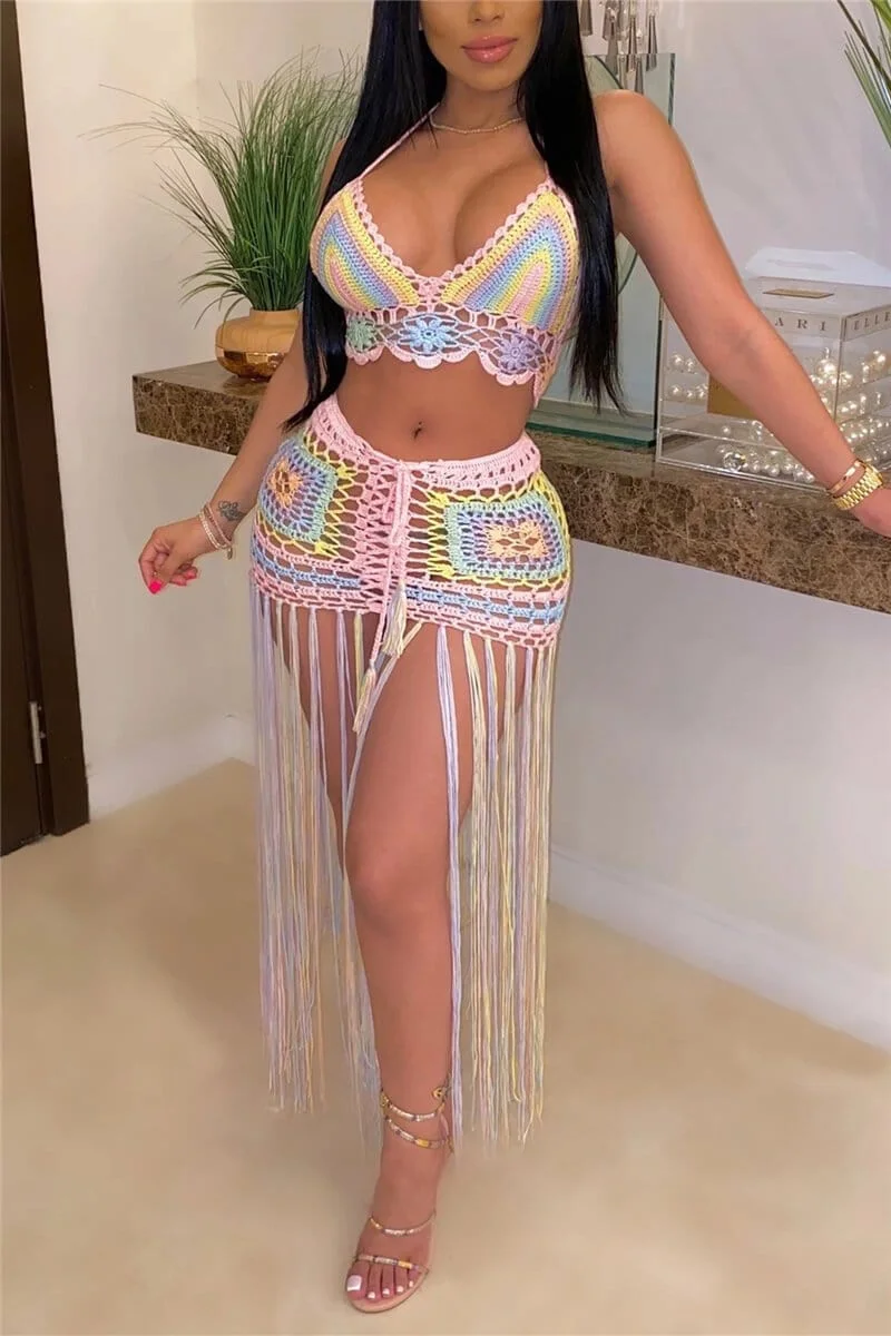 Sexy Perspective Colorful Two Piece