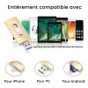 Cl&eacute; USB haute capacit&eacute; 3 en 1 avec s&eacute;curit&eacute; par empreinte digitale