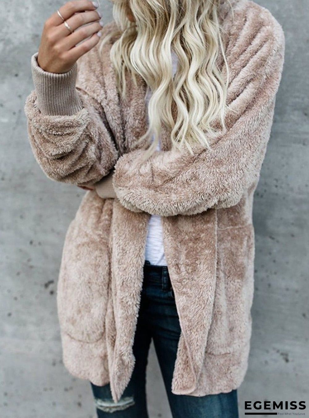 Casual Warm Plush Mid-Length Coat | EGEMISS