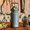 Large capacity 316 stainless steel outdoor sports thermos cup kettle double drinking straw travel kettle