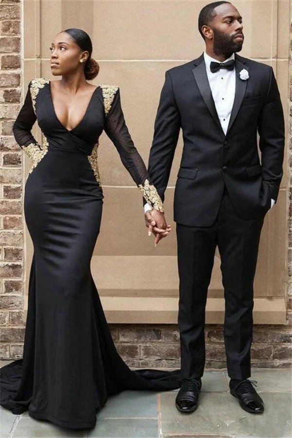 Stylish 2 Pieces Black Formal Business Prom Suit For Man Gentle Online