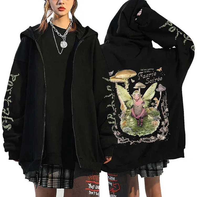 Wlkwo Melanie Martinez Portals Tour Zipper Hoodies Harajuku Casual Hooded Sweatshirts Hip Hop Streetwear Men's Zip Up Jacket Y2K Coats