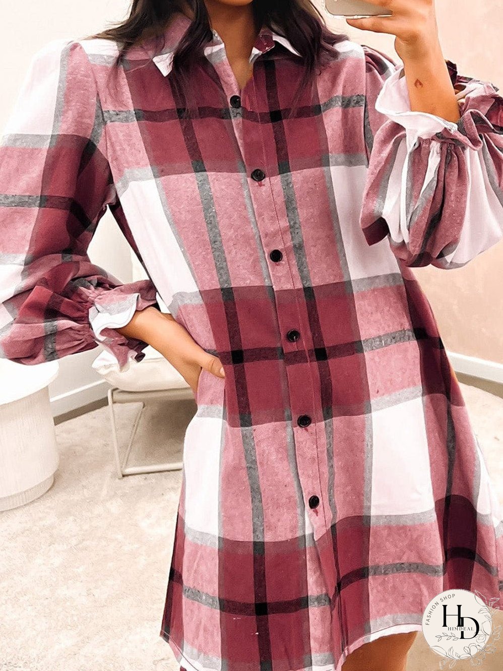 Trendy Plaid Mini Dress
