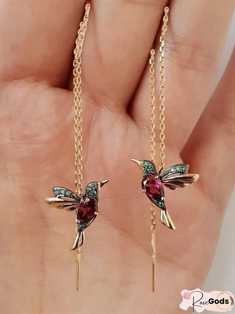 Bejeweled Bird Earrings