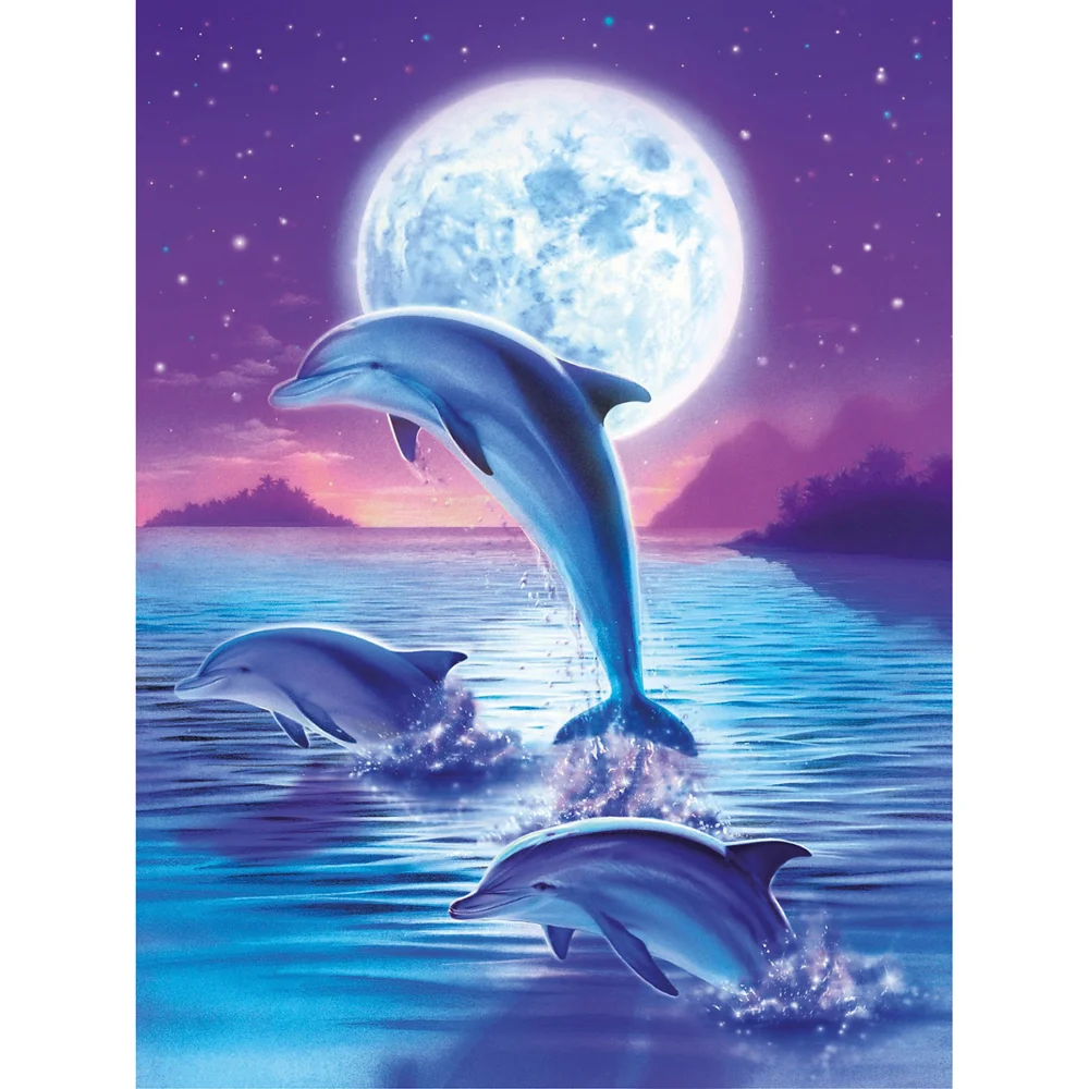 Diamond Painting - Full Round/Square Drill - Dolphin(30*40 - 50*60cm)