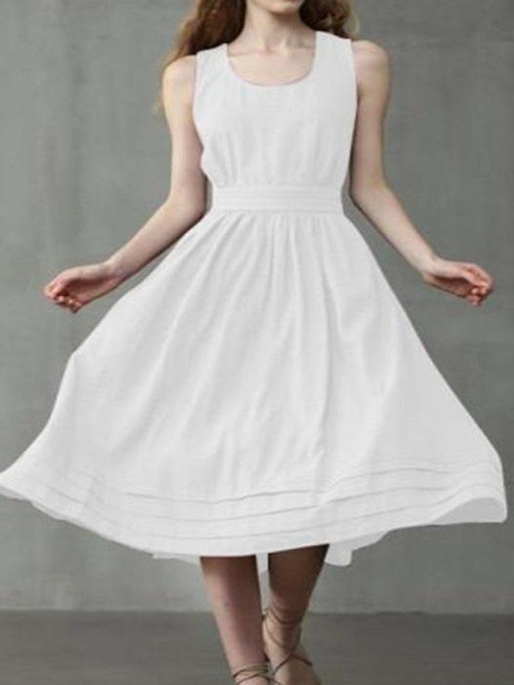 Cross-Backed Cotton And Linen Dress