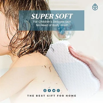Exfoliating sponge in hand