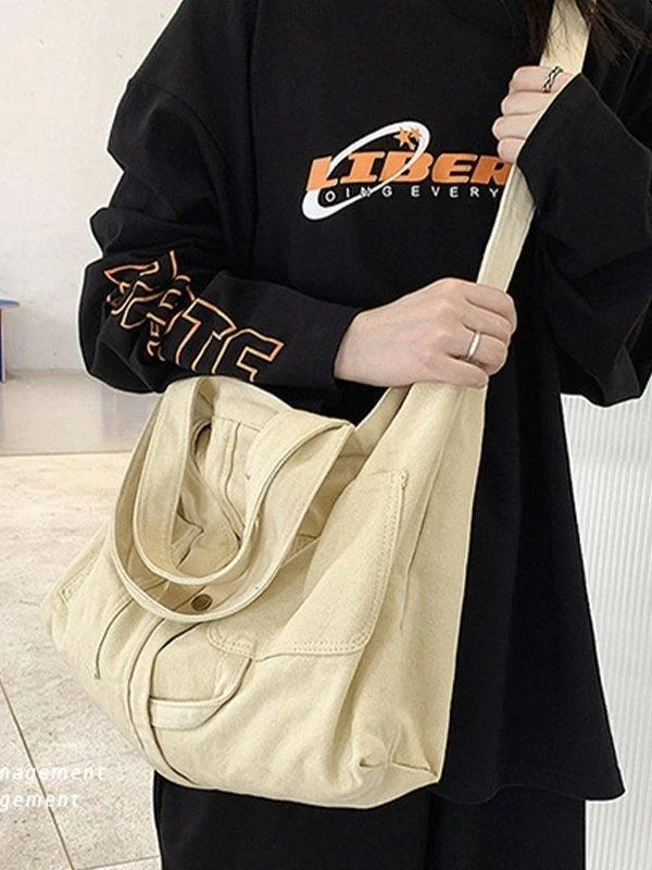 Brownm Vintage Wash Large Shoulder Bag