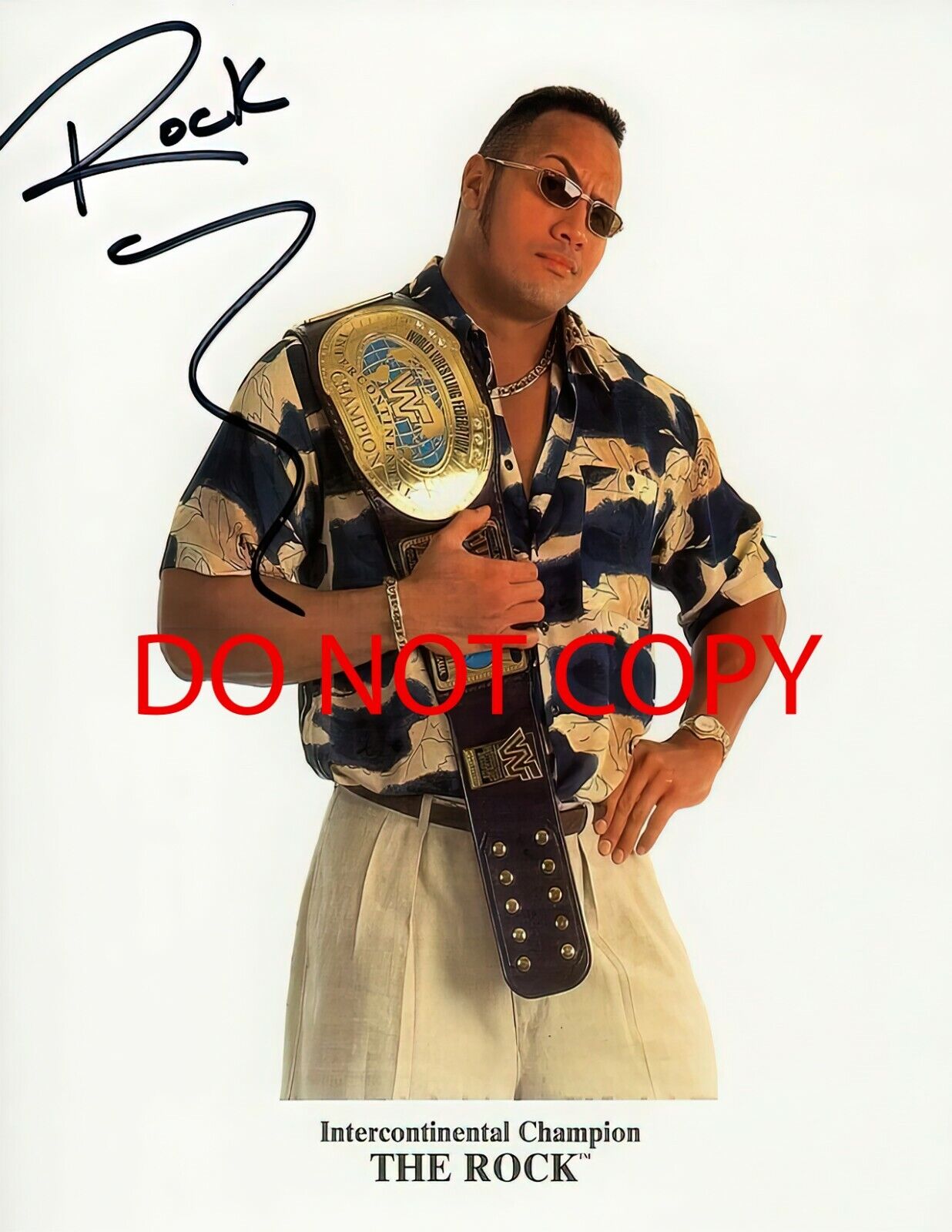 WWE - The Rock - Autographed Signed 8x10 Photo Poster painting (Dwayne Johnson) Reprint