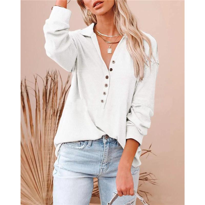  thdmladies Solid color long-sleeved top thedmladies