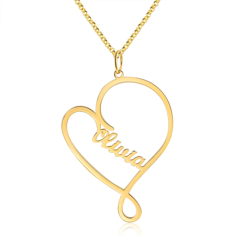 Personalized Name Necklace Heart-Shaped 1 Name