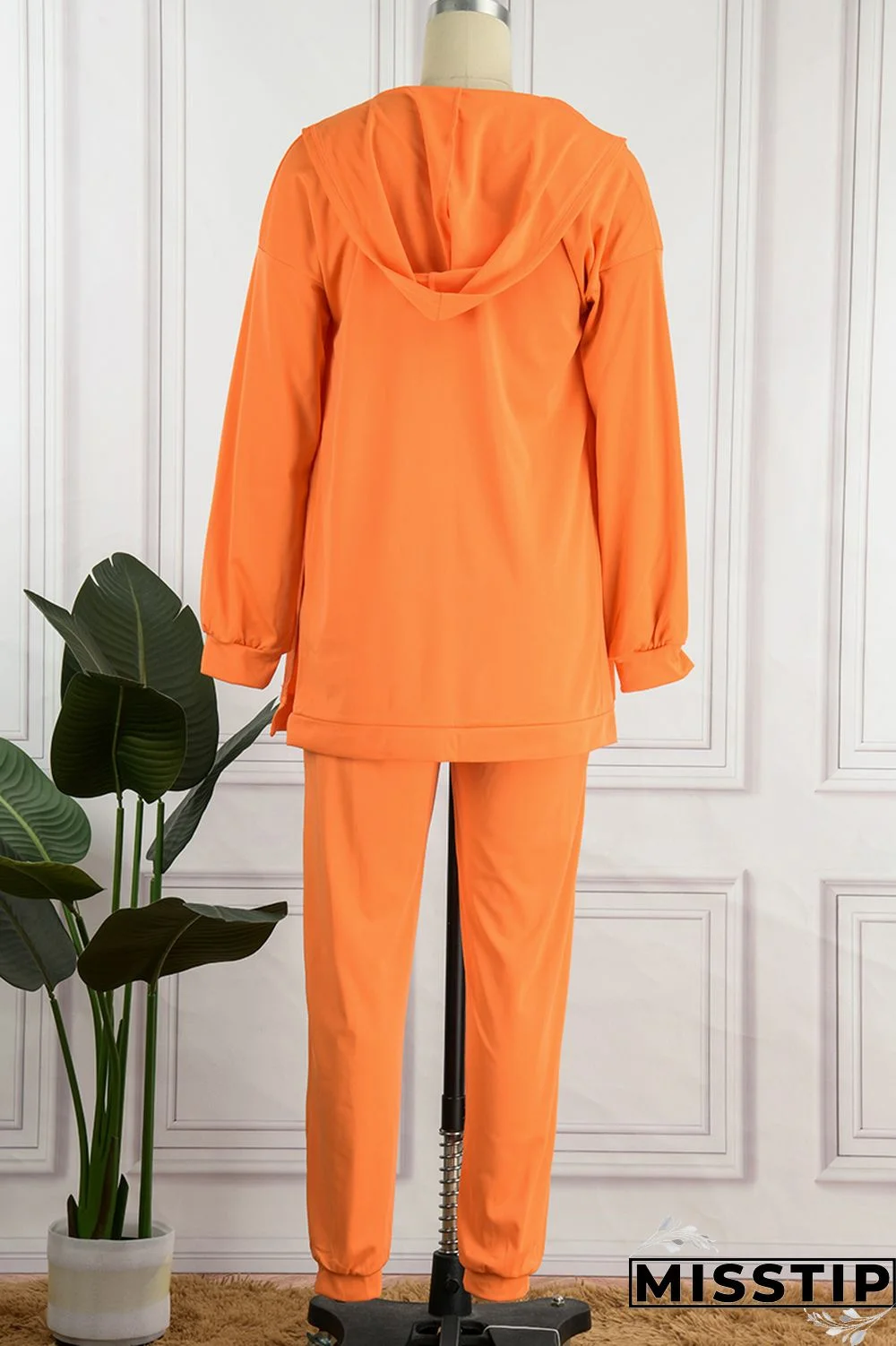 Blue Casual Solid Basic U Neck Long Sleeve Two Pieces