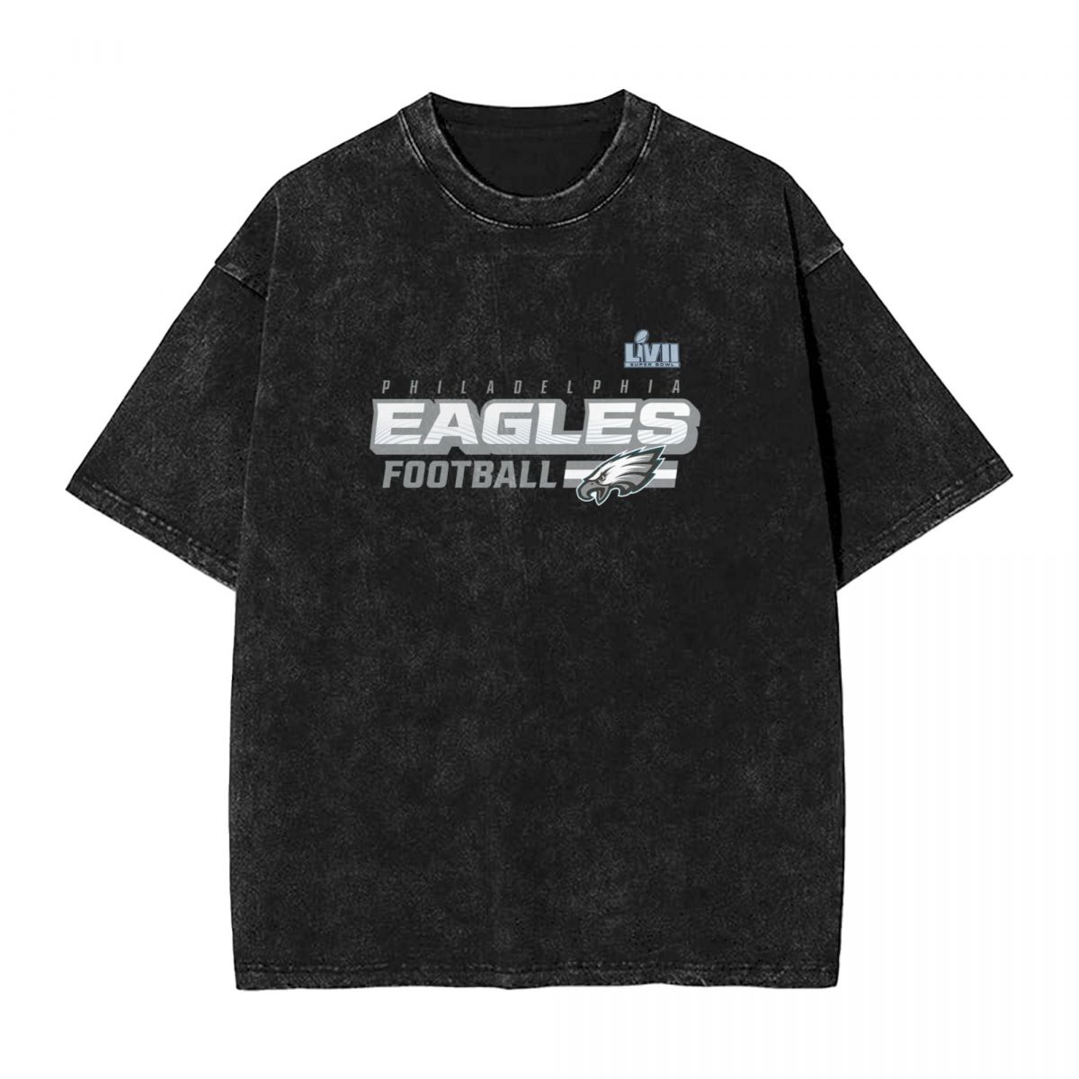 Philadelphia Eagles Midnight Super Bowl LVII Star Trail Men's Vintage Oversized T-Shirts