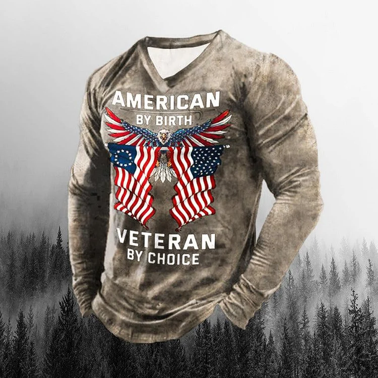 【Buy 1 Get 1 Free】Khaki Outdoor Eagle Printed Hoodie For Men