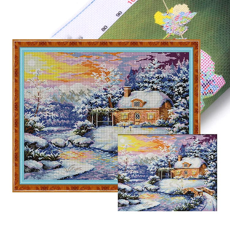 Joy Sunday Four Seasons Scenery - Printed Cross Stitch 14CT