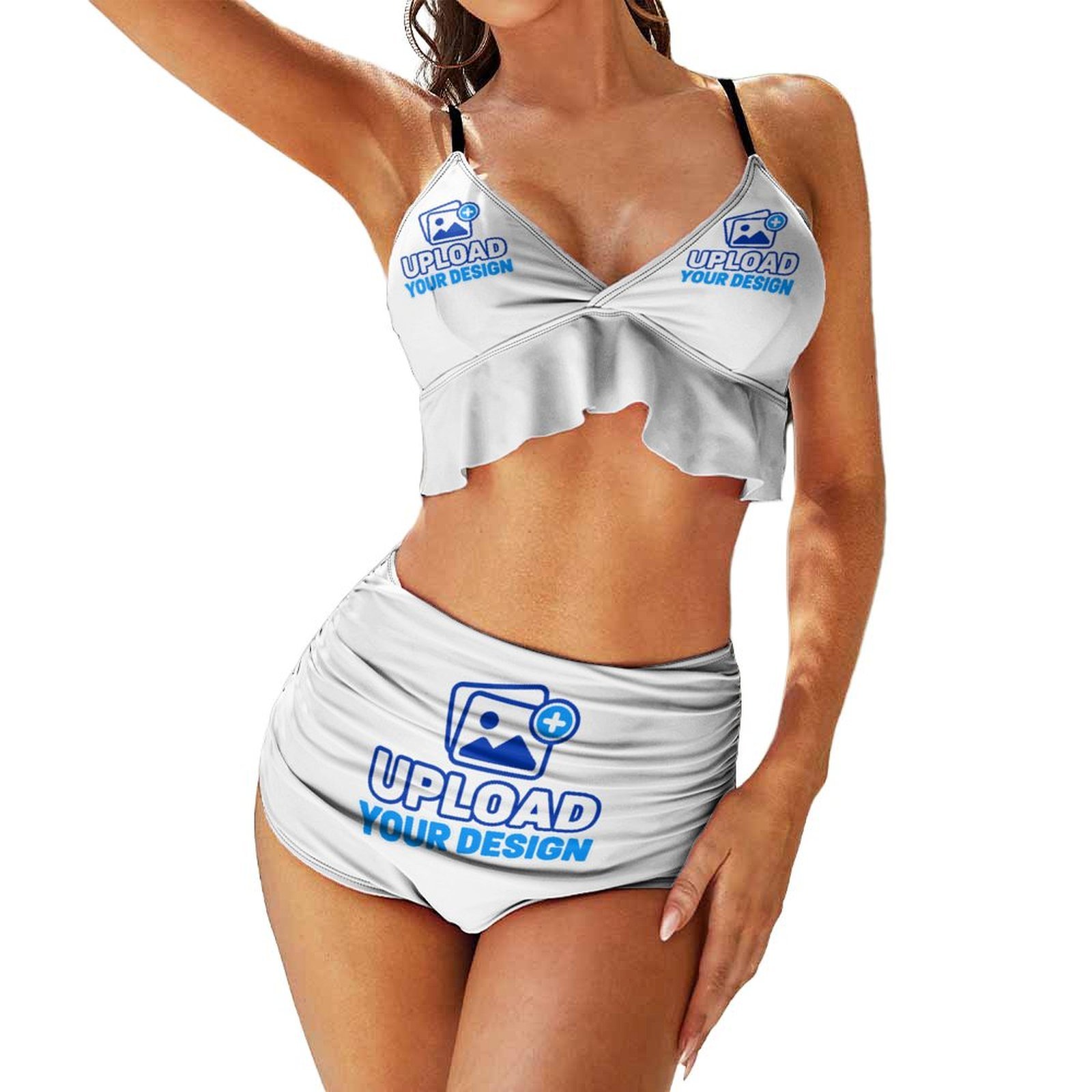 Ruffle-Front Adjustable-Strap Bikini Set &ndash; personalized print product image 7