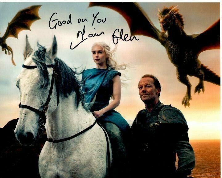 IAIN GLEN signed autographed 8x10 GAME OF THRONES w/ EMILIA CLARKE Photo Poster painting