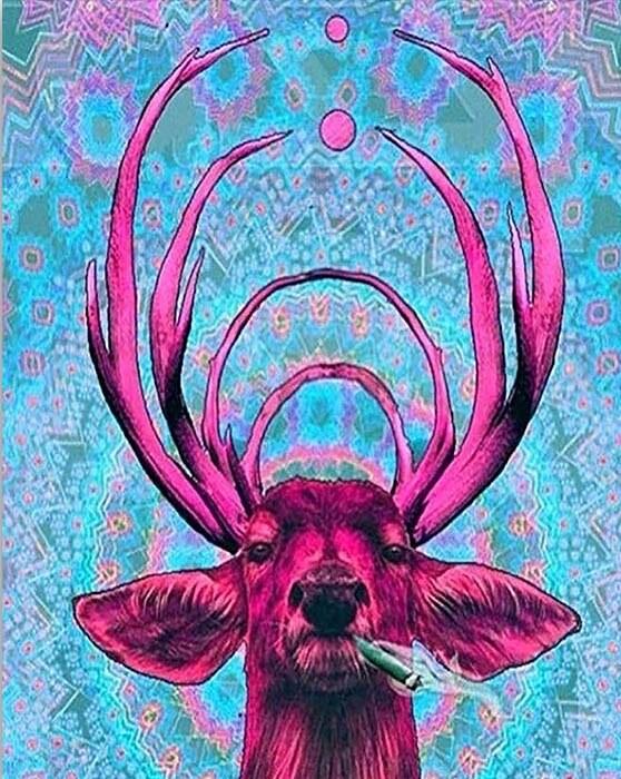 

Smoking Deer – Paint By Numbers - 40*50CM, 501 Original