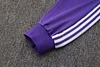 Joyfball 2025/2026 Kids Size Real Madrid Long Zipped Jacket purplee Retro version Soccer Jersey 1:1 Thai Quality 