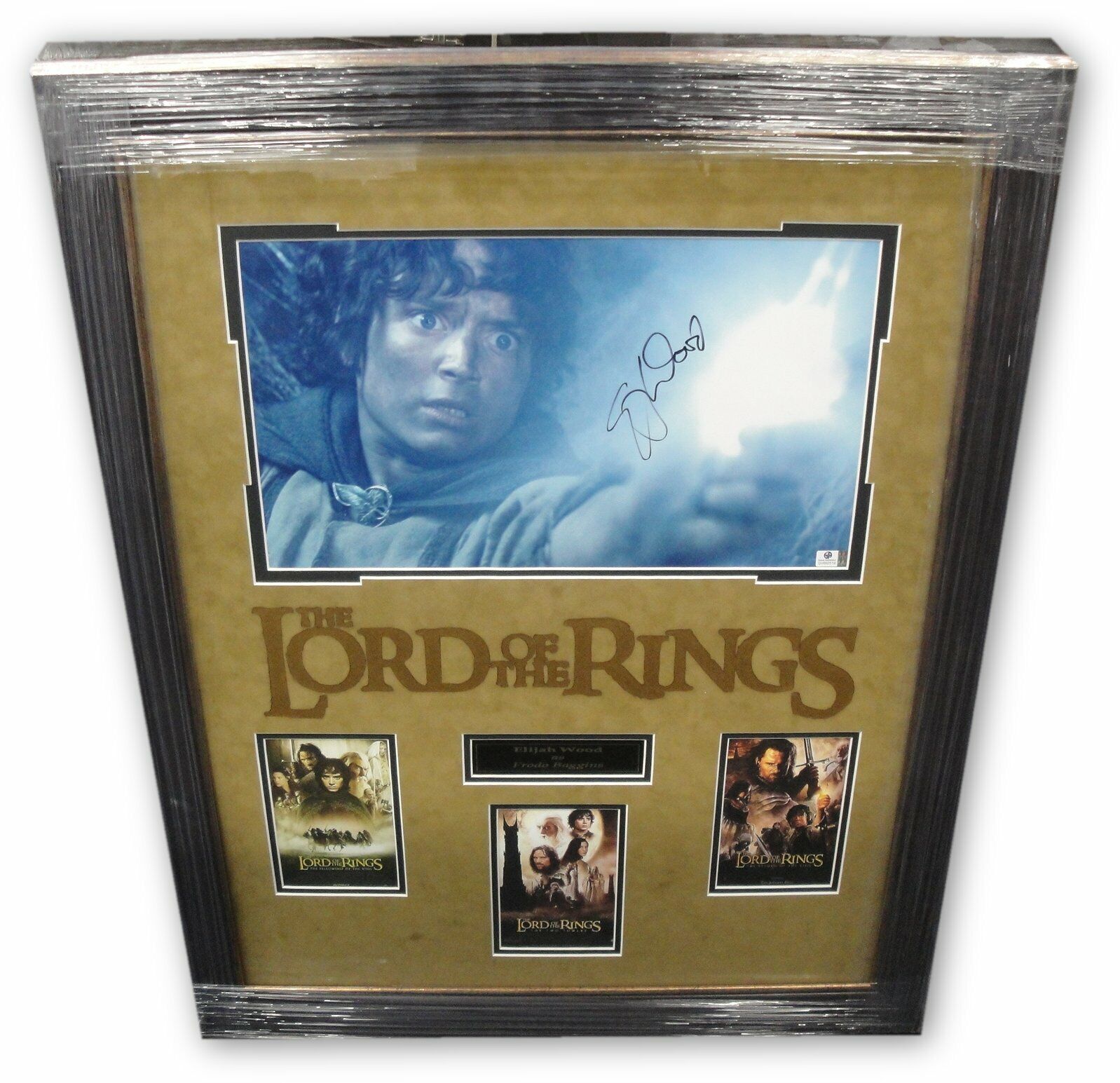 Elijah Wood Hand Signed auto 11x14 Photo Poster painting Custom Framed 26x32 Lord Of Rings GA