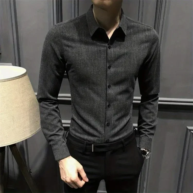 Gerryellis men fashion Men's Shirt Black for Office Dress Male Shirts Business Formal Cheap Brand Cool Korean Style Summer Xxl Button Up Casual Sale I