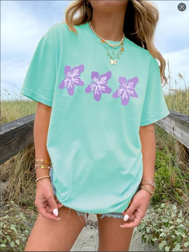 Athvotar Athvotar Print A Wide-Cut Short-Sleeved Women's T-Shirt Large Version Of Casual T-Shirt Top