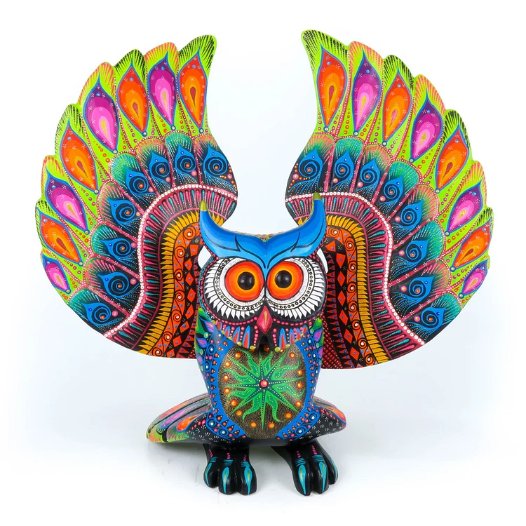 Beautiful Large Owl - Oaxacan Alebrije Wood Carving