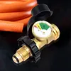Propane Tank Adapter with Gauge Convert POL LP Tank Service Valve to QCC1/Type 1