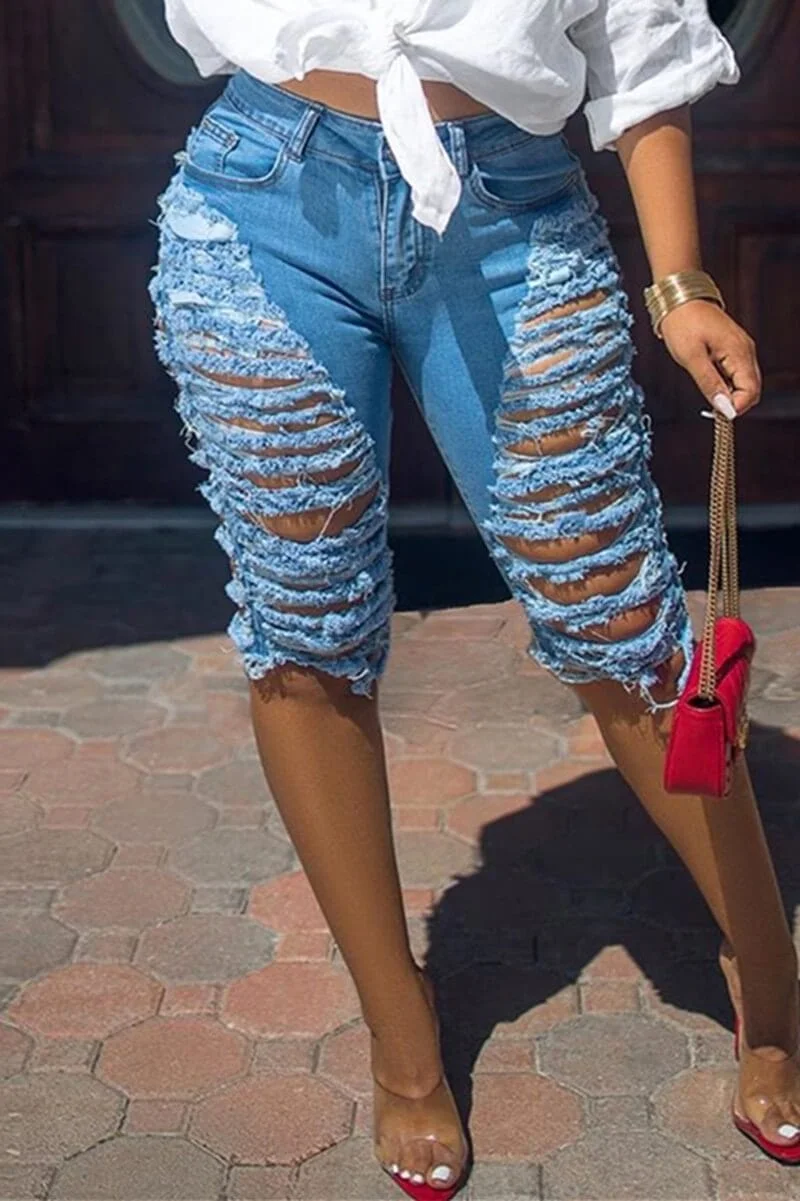 Fashion Sexy Skinny Ripped Jeans